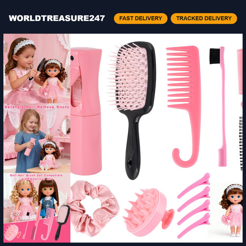 Doll hair brush set - set, spray